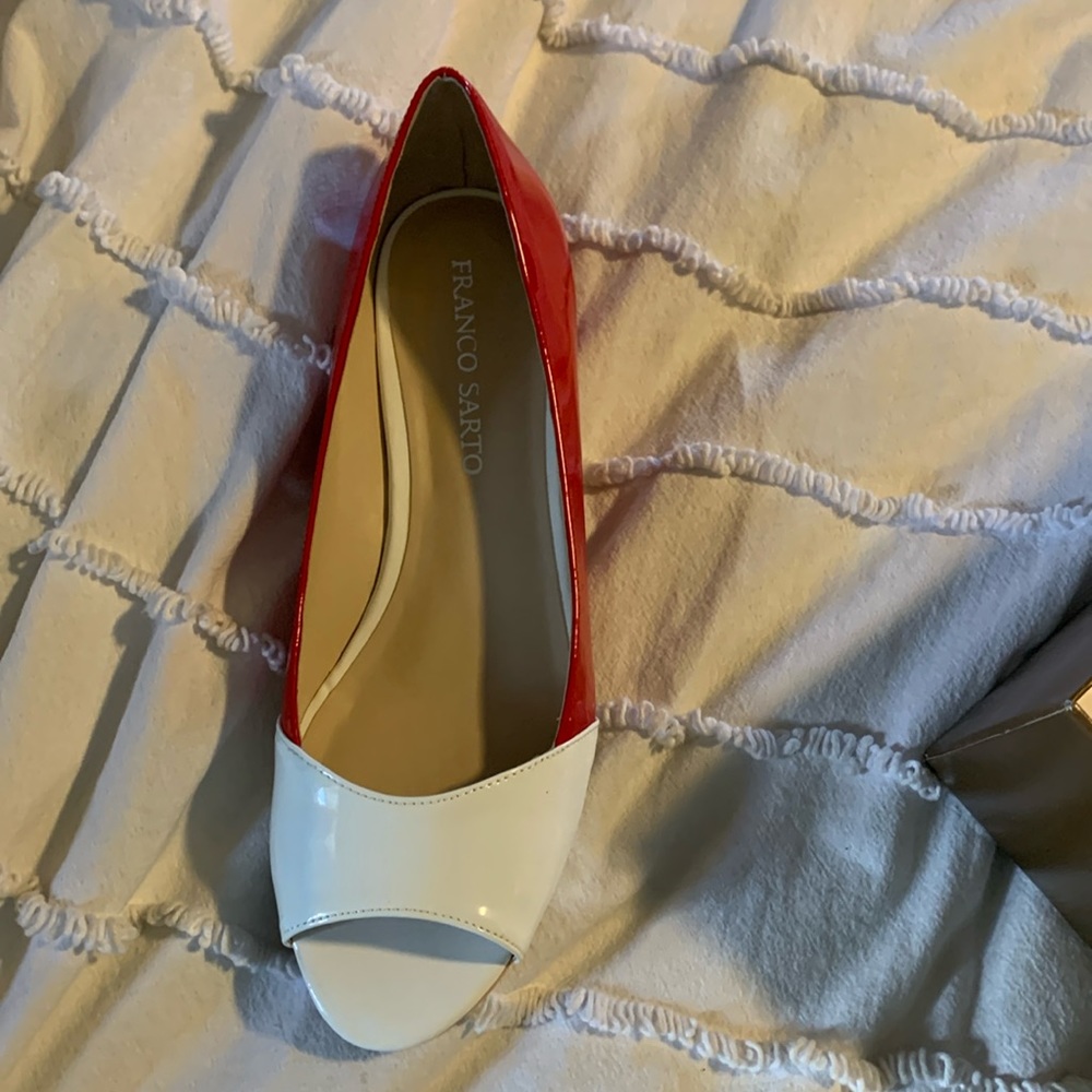 Red and white flats